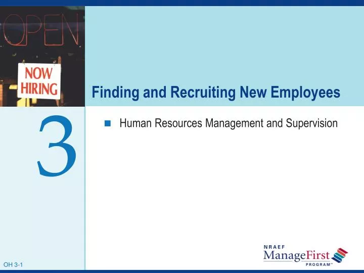 finding and recruiting new employees