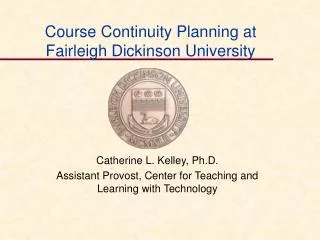 Course Continuity Planning at Fairleigh Dickinson University