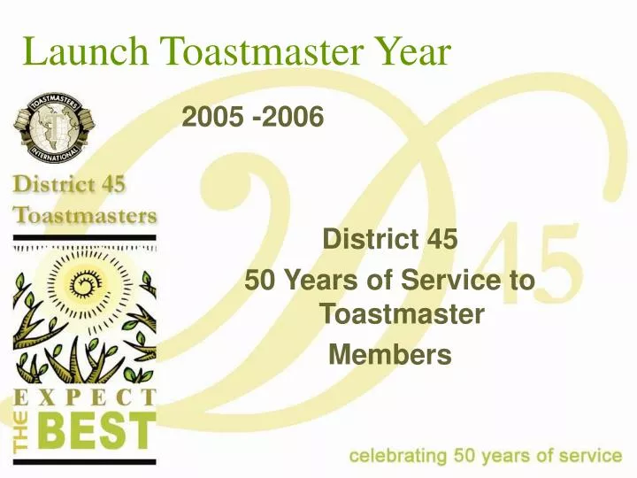 launch toastmaster year