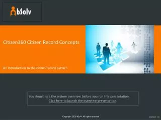 Citizen360 Citizen Record Concepts