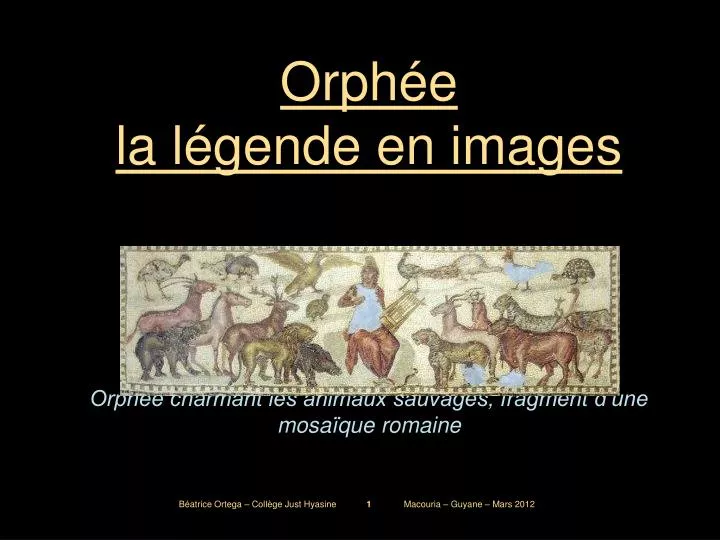orph e la l gende en images orph e charmant les animaux sauvages fragment d une mosa que romaine