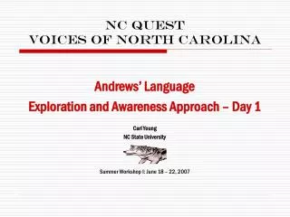 NC Quest Voices of North Carolina