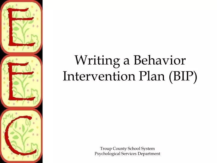 writing a behavior intervention plan bip