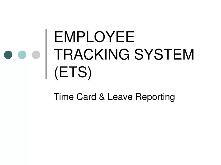 employee tracking system ets