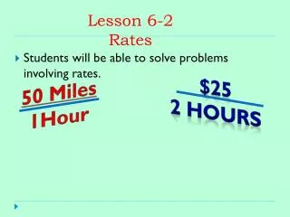 Lesson 6-2 Rates