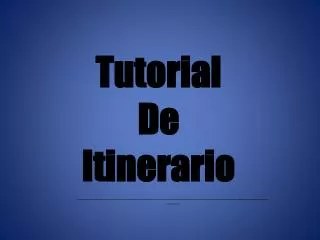 tutorial de itinerario