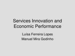 Services Innovation and Economic Performance