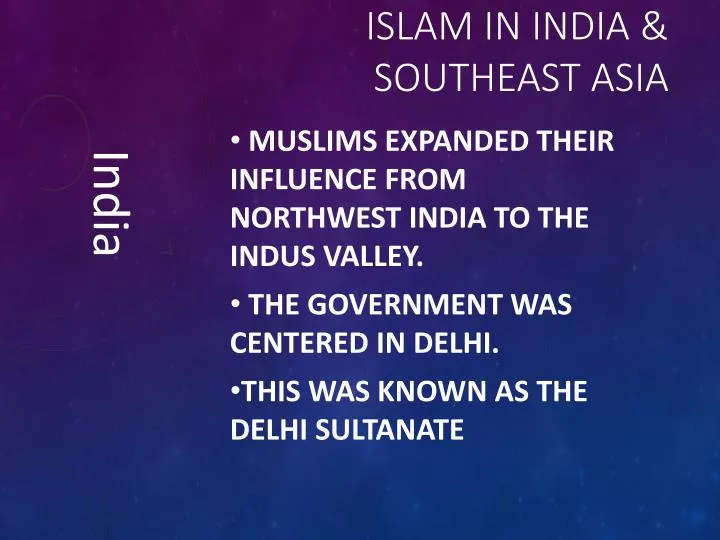 islam in india southeast asia