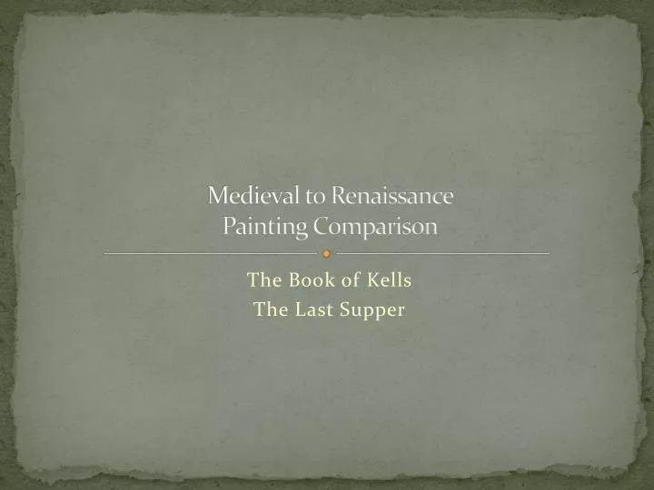 medieval to renaissance painting comparison