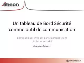 un tableau de bord s curit comme outil de communication