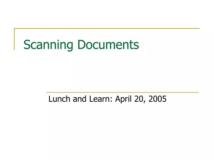 scanning documents