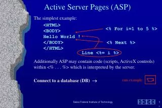 ASP: Simplest Example
