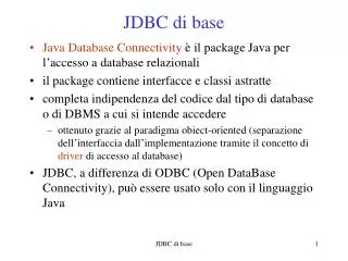 jdbc di base