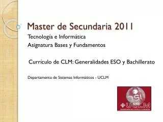 master de secundaria 2011