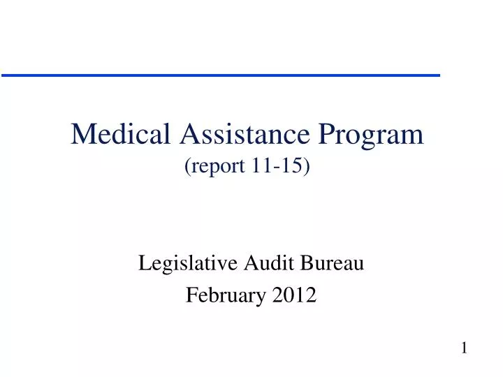 medical assistance program report 11 15