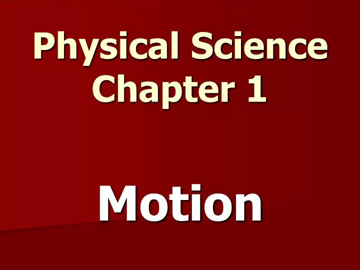 physical science chapter 1