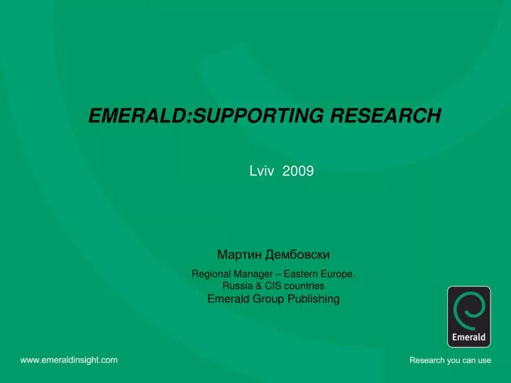 emerald supporting research