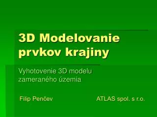 3d modelovanie prvkov krajiny