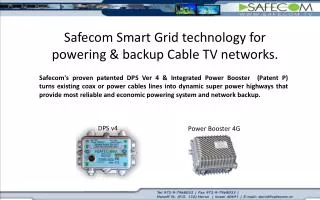 Safecom Smart Grid technology for powering &amp; backup Cable TV networks.
