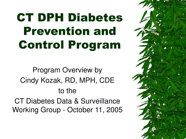 ct dph diabetes prevention and control program