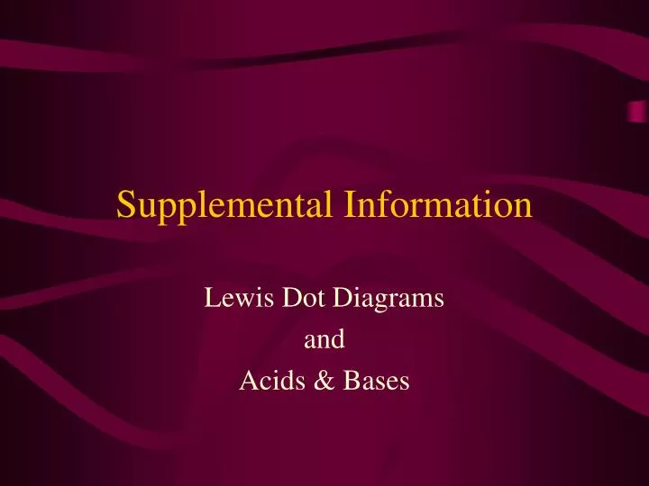 supplemental information