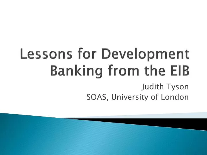 lessons for development banking from the eib