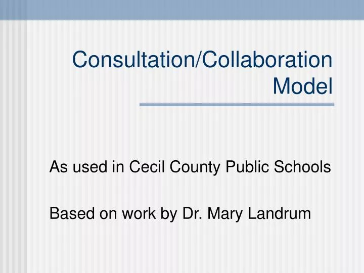 consultation collaboration model