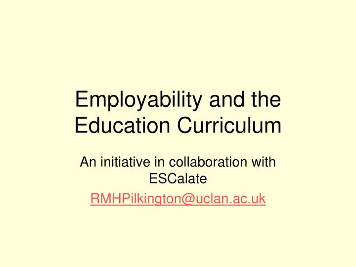 employability and the education curriculum