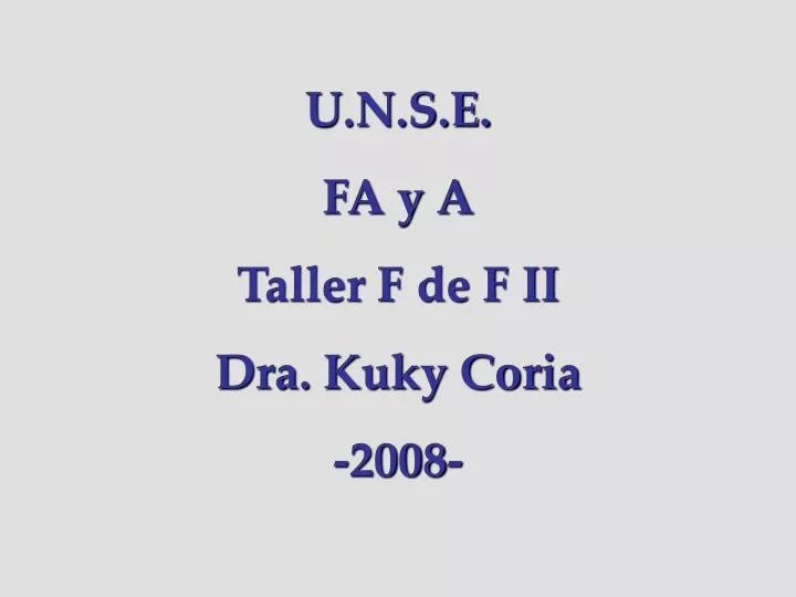 u n s e fa y a taller f de f ii dra kuky coria 2008