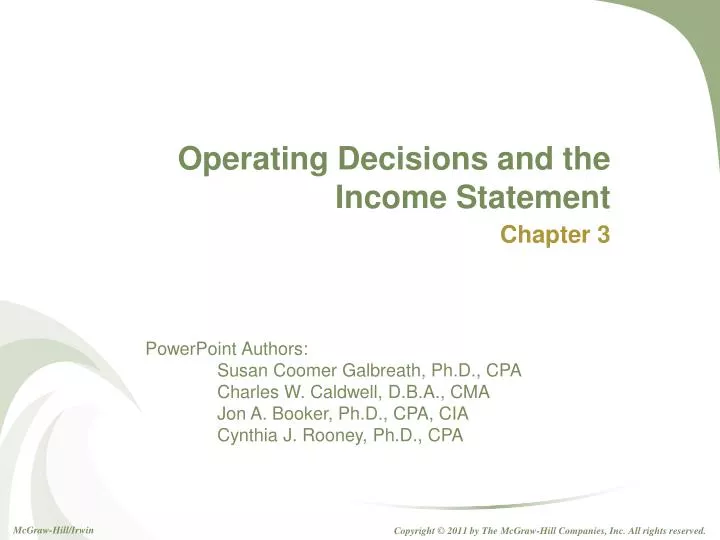 operating decisions and the income statement