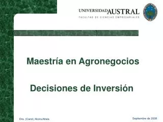 maestr a en agronegocios