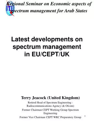 Latest developments on spectrum management in EU/CEPT/UK