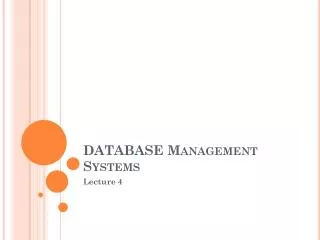 DATABASE Management Systems