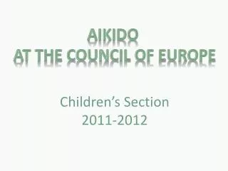 Aikido at the Council of Europe