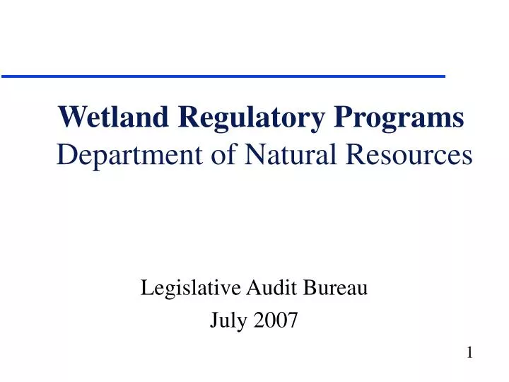wetland regulatory programs department of natural resources