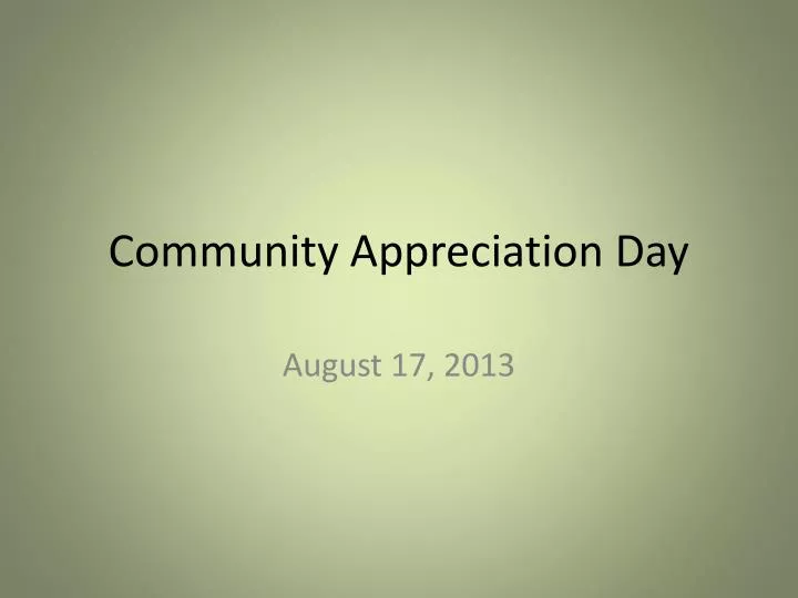 community appreciation day