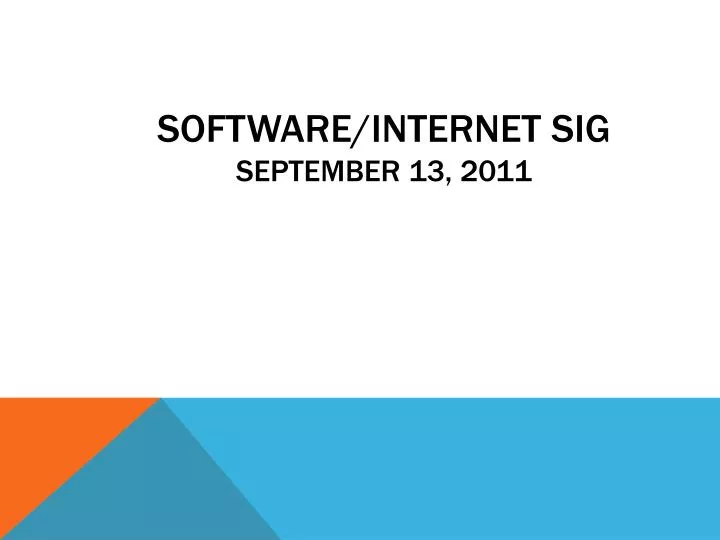software internet sig september 13 2011