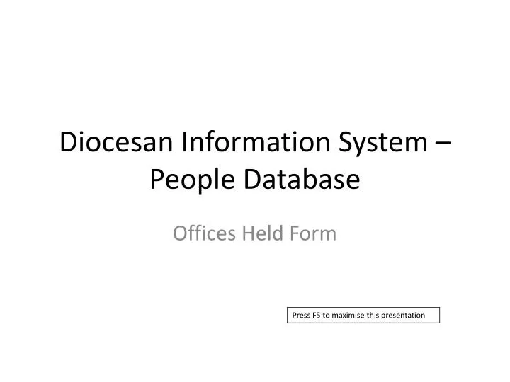 diocesan information system people database