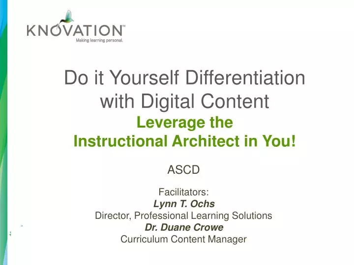 do it yourself differentiation with digital content leverage the instructional architect in you