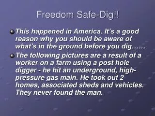 Freedom Safe-Dig!!