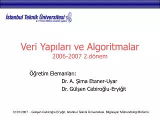 veri yap lar ve algoritmalar 2006 2007 2 d nem