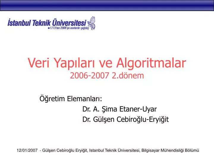 veri yap lar ve algoritmalar 2006 2007 2 d nem