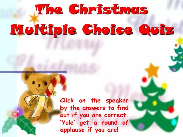 the christmas multiple choice quiz