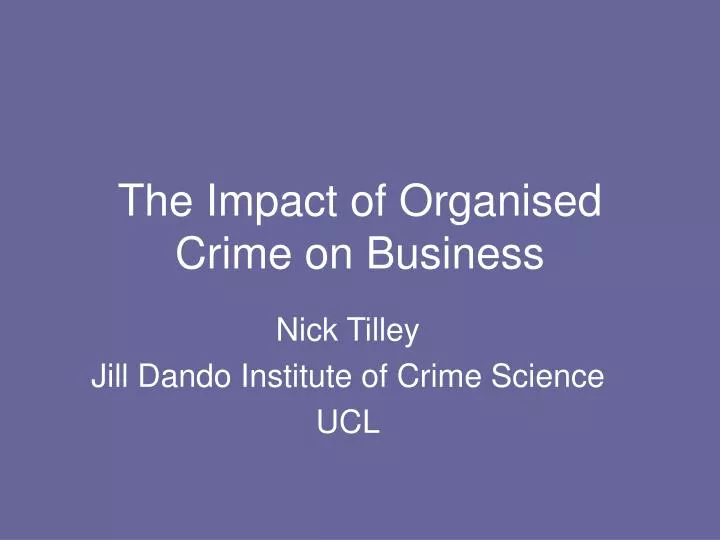 the impact of organised crime on business