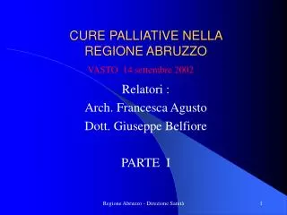 cure palliative nella regione abruzzo