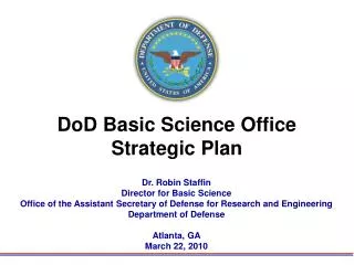 DoD Basic Science Office Strategic Plan