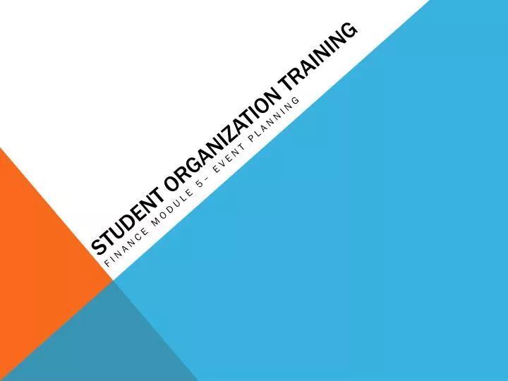 student organization training