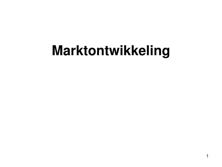 marktontwikkeling