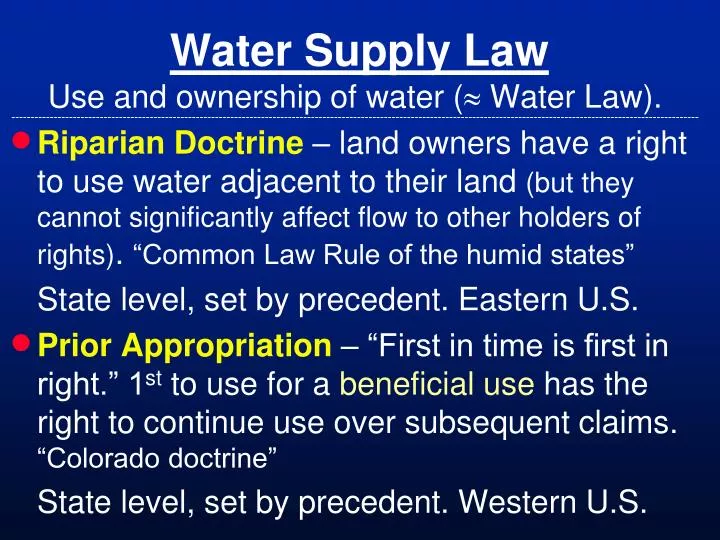 water supply law