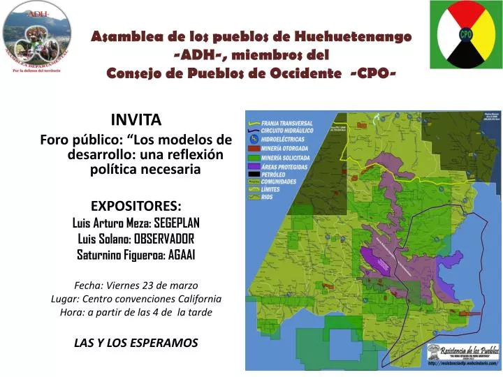 asamblea de los pueblos de huehuetenango adh miembros del consejo de pueblos de occidente cpo